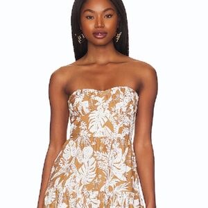 Shona Joy Kiana Strapless Rouched Midi Dress size S